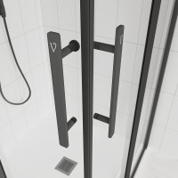 Душевой уголок Veconi Evo 300 B 90х90 см, профиль матовый черный, стекло прозрачное