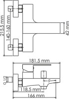 Смеситель для ванны с душем Wasserkraft Abens 2001