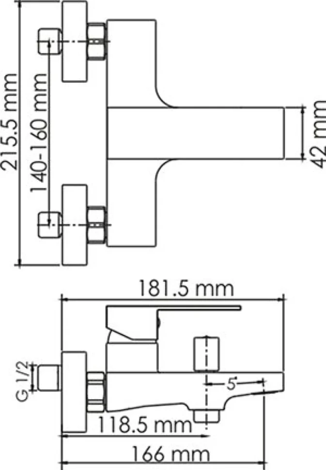 Смеситель для ванны с душем Wasserkraft Abens 2001