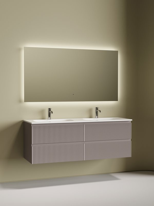 Комплект Тумба Sancos Snob R SNR70SM + Тумба SNR70SM + Раковина Ceramicanova Grace 141 + Донный клапан CN2000 + Смеситель Etna SC9001CH + Зеркало SQ14