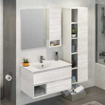 Мебель для ванной Comforty Турин 90 подвесная, дуб белый