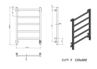 Полотенцесушитель электрический Grota Soffi K RAL9016 EL 53х80, матовый белый