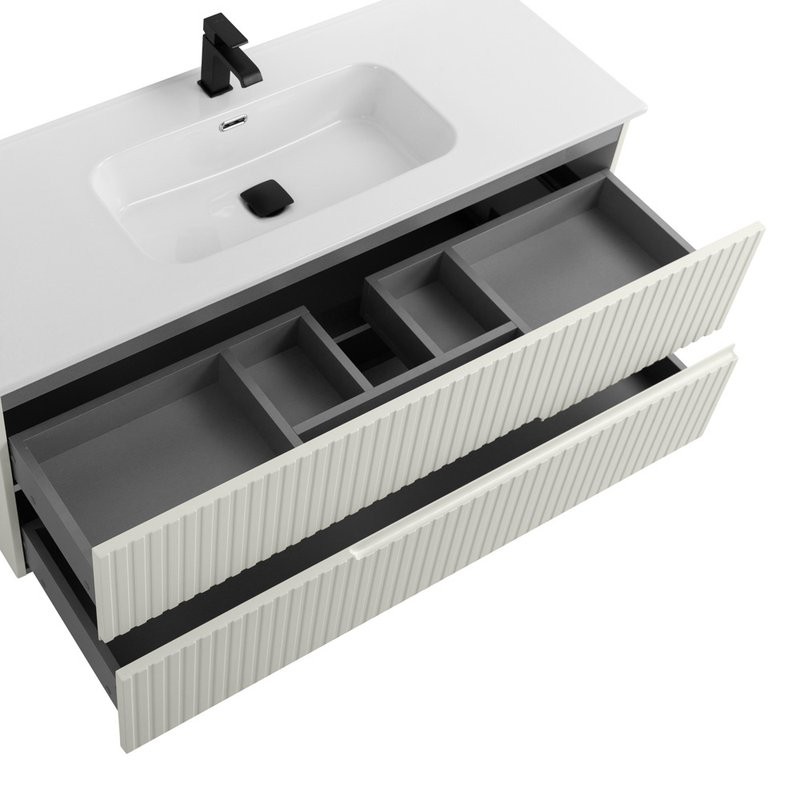 Мебель для ванной комнаты Cezares Duet 120 альпака брашированная, раковина Cezares CZR-8095-120