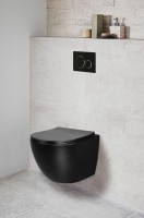 Унитаз подвесной Ceruttispa Sella Aria CT9160 безободковый, с микролифтом, черный