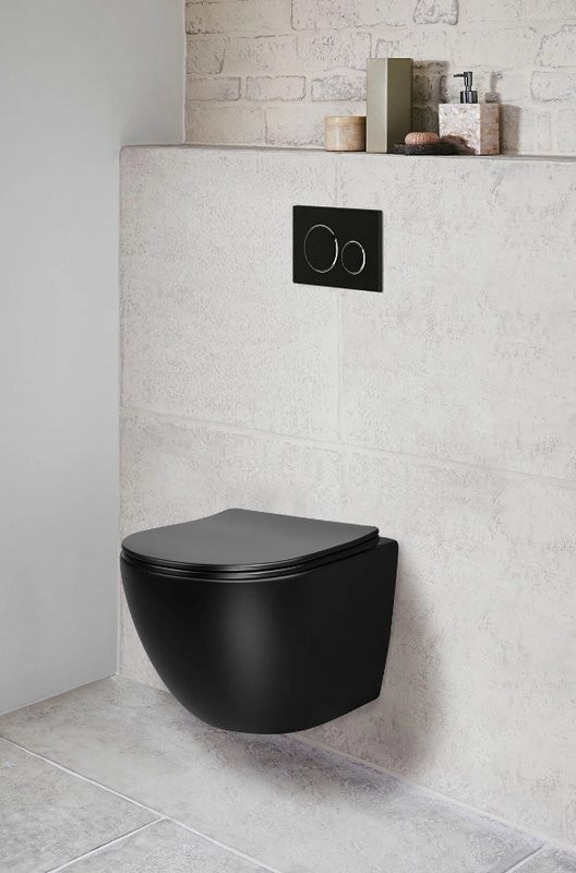 Унитаз подвесной Ceruttispa Sella Aria CT9160 безободковый, с микролифтом, черный