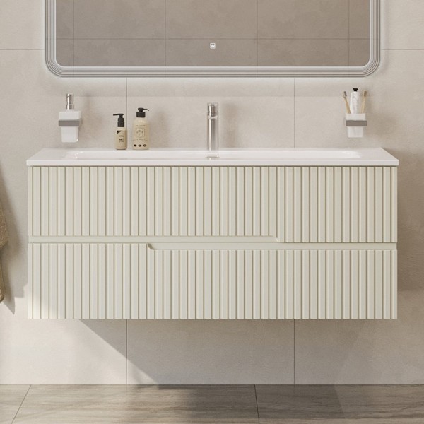 Тумба с раковиной Cezares Duet 120 альпака брашированная, раковина Cezares CZR-8073-120