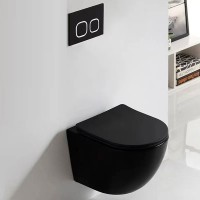 Унитаз подвесной Ceruttispa Ticino Aria 8918 MB безободковый, с микролифтом, черная матовая