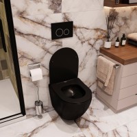 Унитаз подвесной Ceruttispa Ticino Aria 8918 MB безободковый, с микролифтом, черная матовая