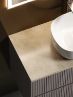 Тумба под раковину со столешницей Sancos Snob T 100 doha soft, столешница бежевая, с отв. под смеситель