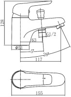 Смеситель на борт ванны Aquanet Pragmatic AF430-61С Смеситель на борт ванны Aquanet Pragmatic AF430-61С