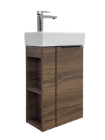 Тумба с раковиной Comforty Матэ 40 подвесная, темно-коричневый дуб