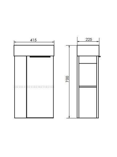 Тумба с раковиной Comforty Матэ 40 подвесная, темно-коричневый дуб