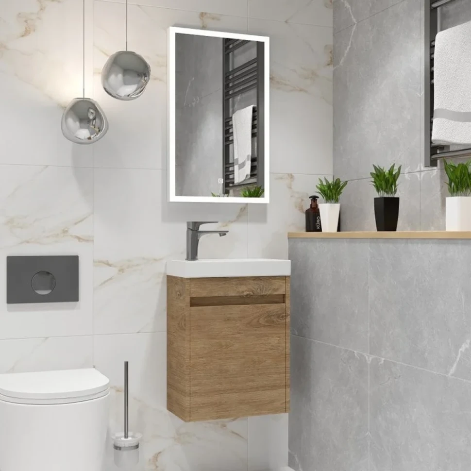 Мебель для ванной комнаты Art&Max Family-M 50 подвесная, harbor golden, с дверцей