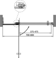 Душевая дверь в нишу Cezares Slider B 1 70/80 BR Cr профиль хром, стекло бронза
