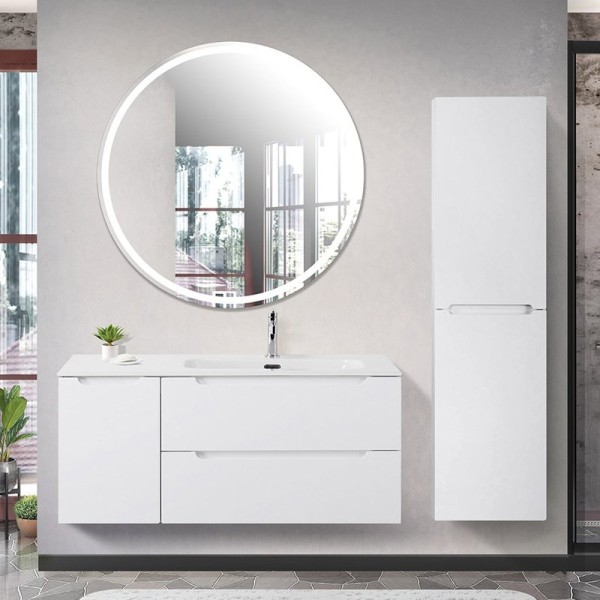 Мебель для ванной комнаты BelBagno Etna 120 R 2 ящика, дверца, bianco lucido