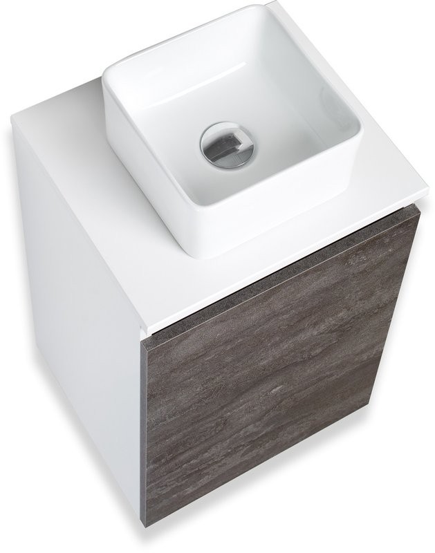 Тумба с раковиной Runo Бари 40 железный камень, раковина Uno 25