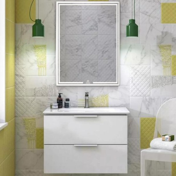 Мебель для ванной комнаты KERAMA MARAZZI Piano 75 подвесная, белая глянцевая