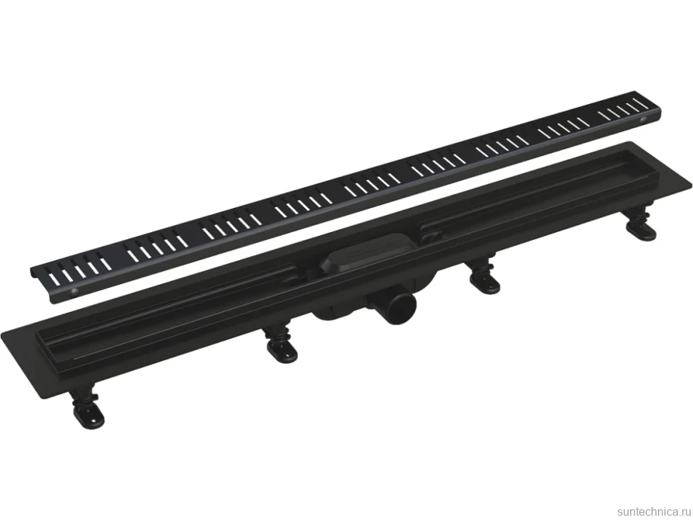 Душевой трап (лоток) AlcaPlast APZ19 APZ19BLACK-750 с решеткой и опорами