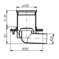Душевой трап AZARIO D50 пластиковый, боковой слив, с решеткой SUN 10х10см (AZ-411 L)