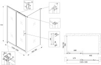 Душевой уголок Veconi Rovigo RV-072 140x80, профиль хром