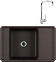 Комплект Мойка AQUATON Беллис 78 кофе + Смеситель MEGA Didim MG-CM107 хром