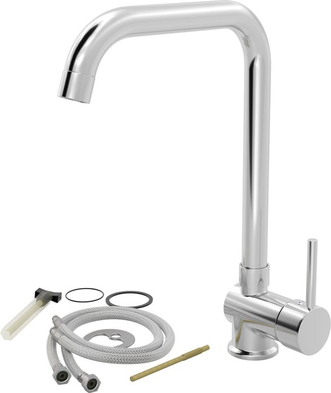 Комплект Мойка AQUATON Беллис 78 кофе + Смеситель MEGA Didim MG-CM107 хром