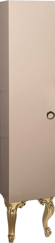 Шкаф пенал для ванной Armadi Art NeoArt капучино с ручкой Moon золото, с ножками