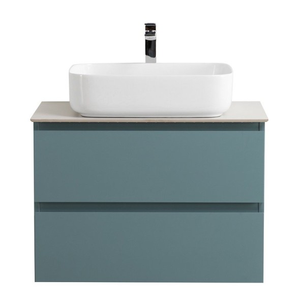 Тумба под раковину со столешницей BelBagno Kraft 70 подвесная, матовая голубая, столешница kep-70-bo