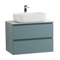 Тумба под раковину со столешницей BelBagno Kraft 70 подвесная, матовая голубая, столешница kep-70-bo