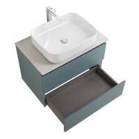 Тумба под раковину со столешницей BelBagno Kraft 70 подвесная, матовая голубая, столешница kep-70-bo