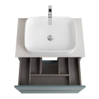 Тумба под раковину со столешницей BelBagno Kraft 70 подвесная, матовая голубая, столешница kep-70-bo