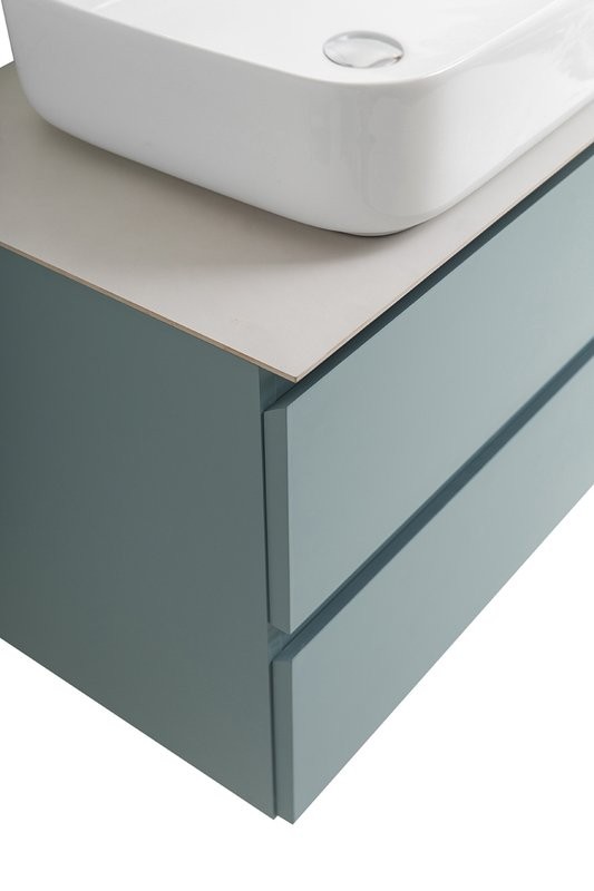 Тумба под раковину со столешницей BelBagno Kraft 70 подвесная, матовая голубая, столешница kep-70-bo