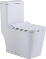 Унитаз-моноблок напольный SantiLine SL-5024 безободковый, с микролифтом, белый