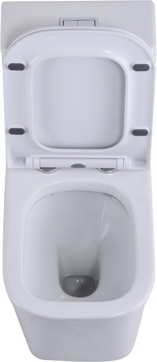 Унитаз-моноблок напольный SantiLine SL-5024 безободковый, с микролифтом, белый