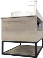Тумба с раковиной Comforty Порто 75 подвесная, дуб дымчатый