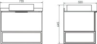 Тумба с раковиной Comforty Порто 75 подвесная, дуб дымчатый