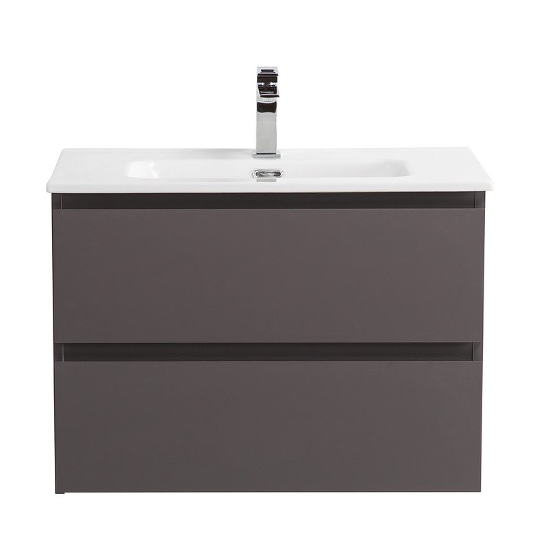 Тумба с раковиной BelBagno Kraft 60 подвесная, матовая темно-серая, раковина bb600etl