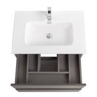 Тумба с раковиной BelBagno Kraft 60 подвесная, матовая темно-серая, раковина bb600etl