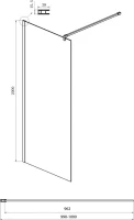 Душевая перегородка Ambassador Walk-in 15033122 100x200 см, профиль хром