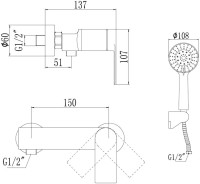 Смеситель для душа Savol S-601815H Смеситель для душа Savol S-601815H