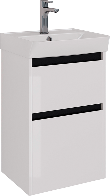 Тумба под раковину Lemark Combi 45 черная, белая глянцевая
