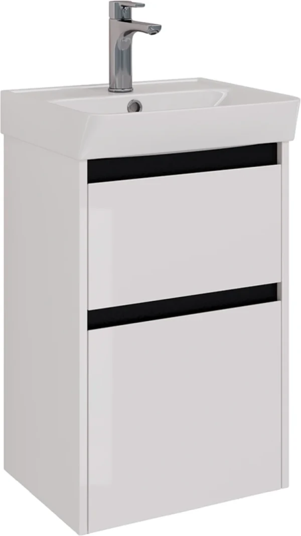 Тумба под раковину Lemark Combi 45 черная, белая глянцевая