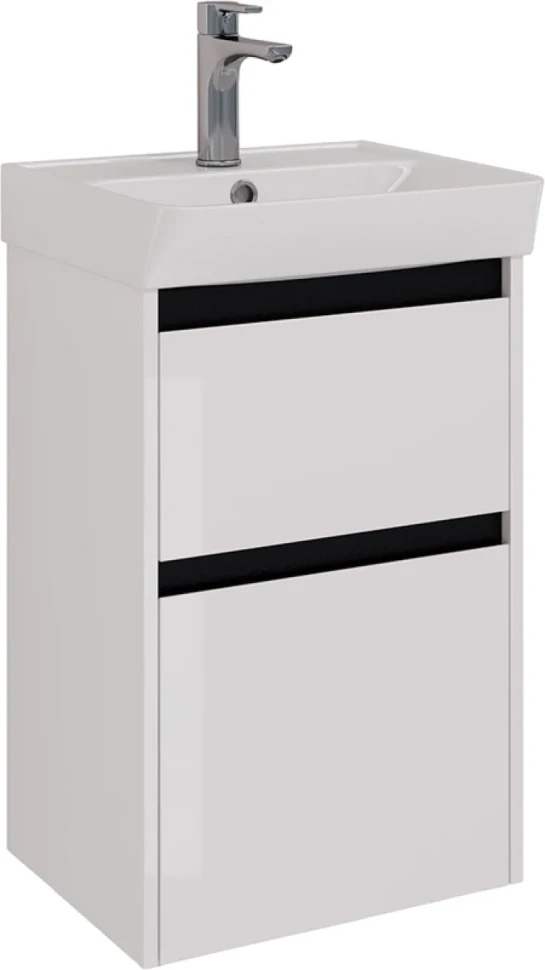 Тумба под раковину Lemark Combi 45 черная, белая глянцевая
