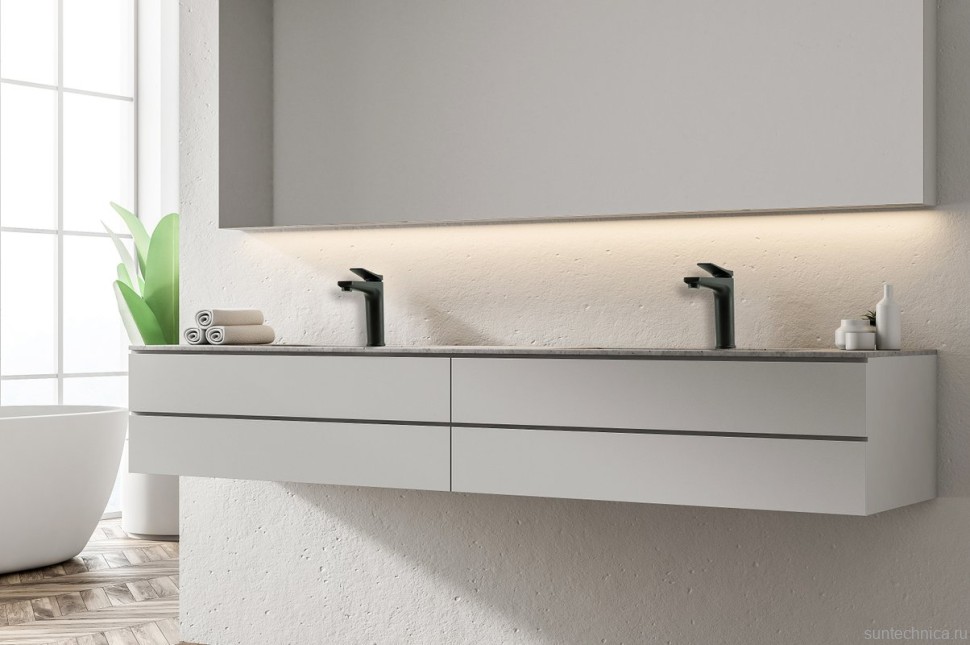 Смеситель для раковины Lemark Bronx LM3737BL черный