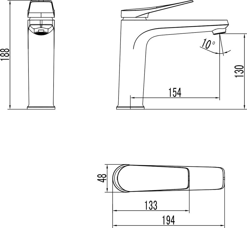 Смеситель для раковины Lemark Bronx LM3737BL черный