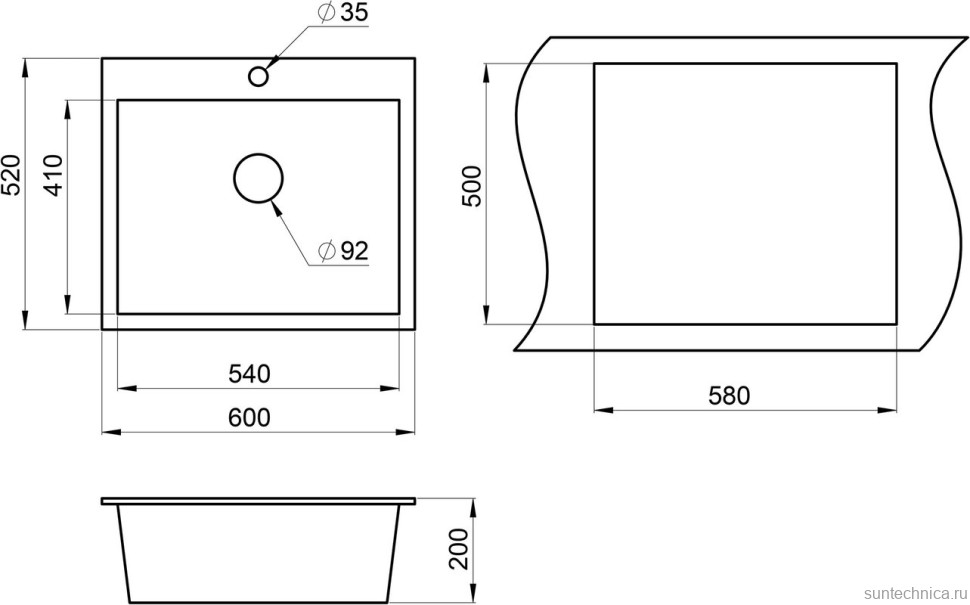 Мойка кухонная Granula 6001, базальт