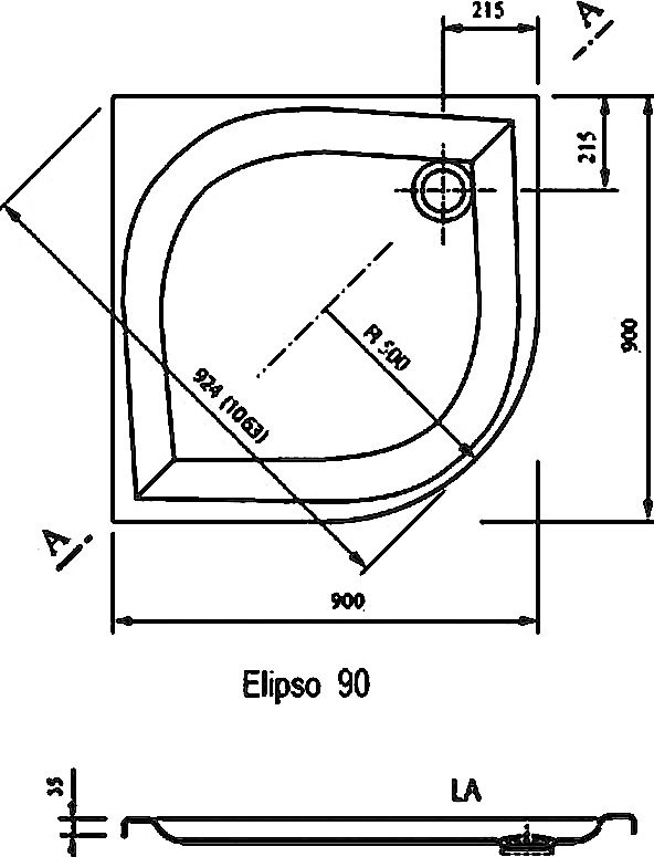 Поддон для душа Ravak Galaxy Elipso-90 LA
