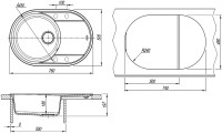 Комплект Мойка Lemark Lacha 760 9910058 жасмин + Смеситель Comfort LM3073PJS жасмин