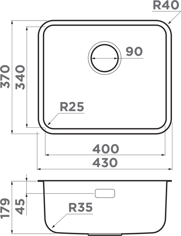 Комплект Мойка Omoikiri Omi 43-U/I Ultra Mini-GB графит + Измельчитель Nagare slim 1250-AZ azur blue
