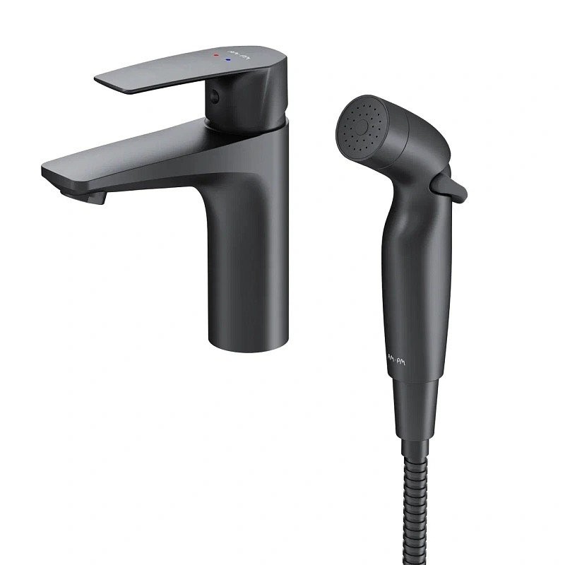 Комплект для раковины AM.PM Gem F90A03022 с гигиеническим душем, матовый черный